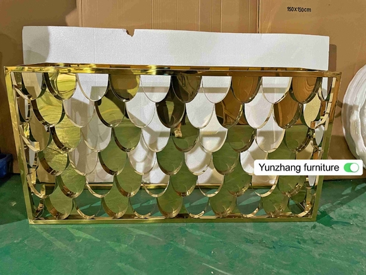 Таблица консоли 150cmx40cmx80cm таблицы металлического стержня цвета золота 201SS
