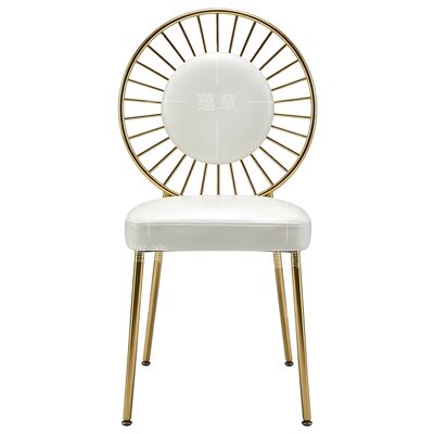 Оптовая торговля круглой спинкой обеденный стул из нержавеющей стали для свадьбы роскошный стул для мероприятий