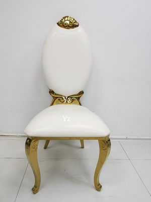 Обедать высокая задняя нержавеющая сталь ткани стула банкета свадьбы для событий W50xD65xH110cm