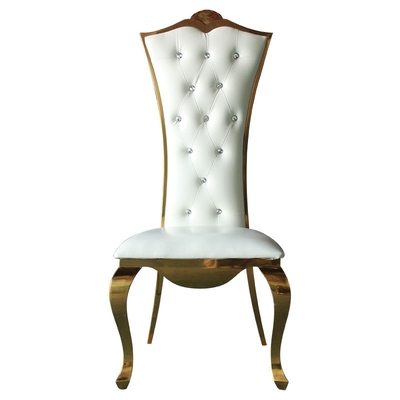 Драгоценный высокорослый белый Bridal стул Tufted кнопка назад для приема по случаю бракосочетания