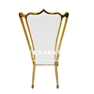 Гостиничный ресторан Gold Luxury Throne Свадебный прием Стул Золотой нержавеющей стали Банкетный стул