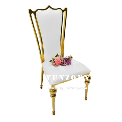 Гостиничный ресторан Gold Luxury Throne Свадебный прием Стул Золотой нержавеющей стали Банкетный стул
