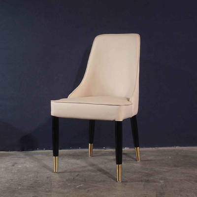 Белый роскошный стул бархата с гостиницой толстой рамки OEM Backrest деревянной домашней