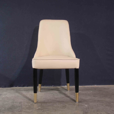 Белый роскошный стул бархата с гостиницой толстой рамки OEM Backrest деревянной домашней