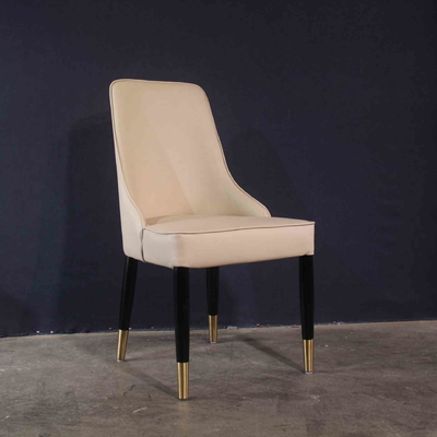 Белый роскошный стул бархата с гостиницой толстой рамки OEM Backrest деревянной домашней