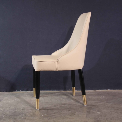 Белый роскошный стул бархата с гостиницой толстой рамки OEM Backrest деревянной домашней