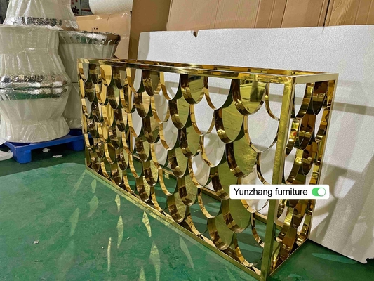 Таблица консоли 150cmx40cmx80cm таблицы металлического стержня цвета золота 201SS
