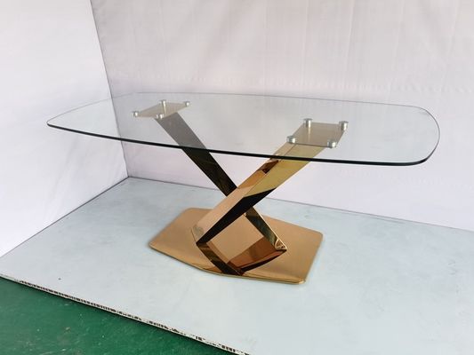 Хорошая цена Свадебный импортированный золотой металлический основной зеркальный стеклянный верхний обеденный стол с кристаллом онлайн