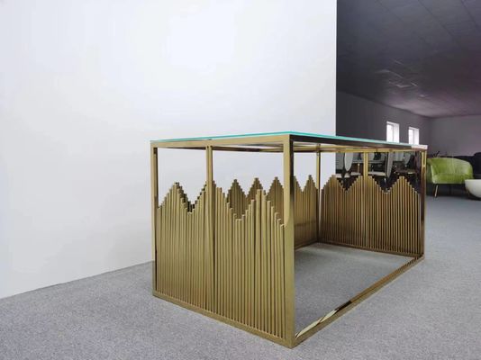 Хорошая цена Новая модель прямоугольная из нержавеющей стали вечеринка событие Золотой свадебный стол онлайн