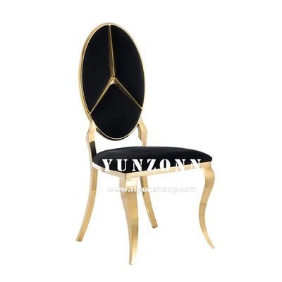 Хорошая цена Горячая продажа Фанси Бенц Дизайн Задняя обеденная мебель Золотая Нержавеющая сталь Банкетный стул для гостиницы Свадебная вечеринка онлайн