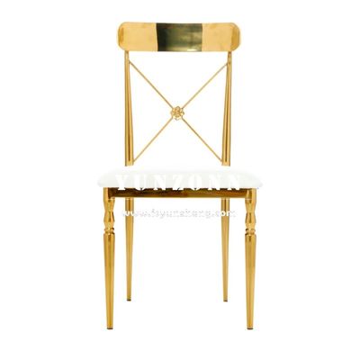 Хорошая цена Банкетная вечеринка Аренда золото нержавеющей стали гостиницы свадебные стулья для событий зала онлайн