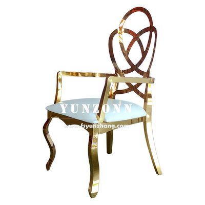 Хорошая цена Розовая резковая спинка гостиничный ресторанный стул Золотая столешница из нержавеющей стали онлайн