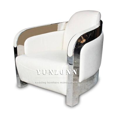 Хорошая цена Одноместный диван в скандинавском стиле с кожей и рамой из нержавеющей стали для мебели гостиничной гостиницы онлайн