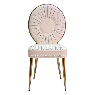 Хорошая цена Оптовая торговля золотой нержавеющей сталью PU кожаные роскошные свадебные стулья для приемов онлайн