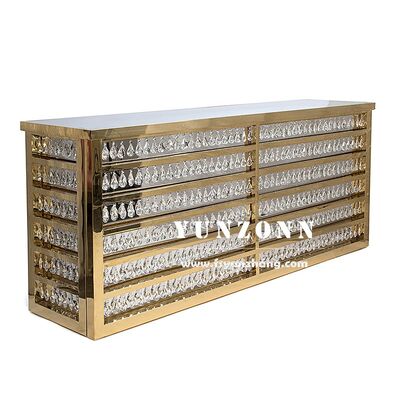 качество Коммерческая барная мебель из нержавеющей стали, барные стойки с хрустальным дизайном для аренды на вечеринки фабрика