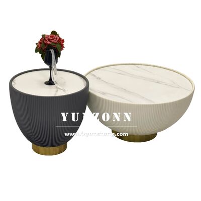 Хорошая цена Горячая продажа Белый круглый кофейный стол с дизайном каменной плиты для гостиной или отеля онлайн
