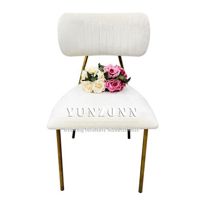 Хорошая цена Роскошный столовый стул с золотыми металлическими ногами мягкая спина мягкая в бархатной ткани для отелей Кофе-магазины Свадьбы для наружного использования онлайн