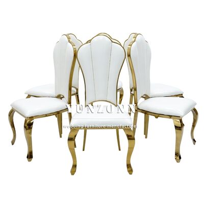 Хорошая цена Роскошные банкетные стулья из нержавеющей стали золотого цвета для мероприятий, банкетов, свадеб, отелей, ресторанов, приемных онлайн