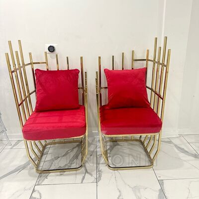 Хорошая цена Новый дизайн банкетный свадебный золотой трон кресло-клетка для птиц диван-кресло декоративное для вечеринки онлайн