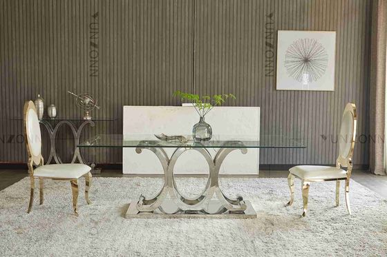 Хорошая цена Современный 10 обеденный стол Seaters SS с закаленным стеклом съемным онлайн